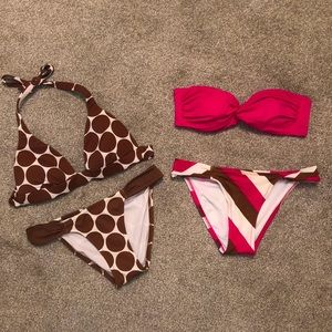 Set of 2 Victorias Secret bikinis 💗🦒🤍🤎 tops s; bottoms xs